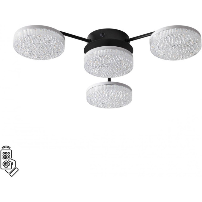 Люстра потолочная LUMION DIDANA 8236/4CL LEDIO LN25 000 с пультом ДУ LED 55W 3000-6000К 220V черный, металл/акрил