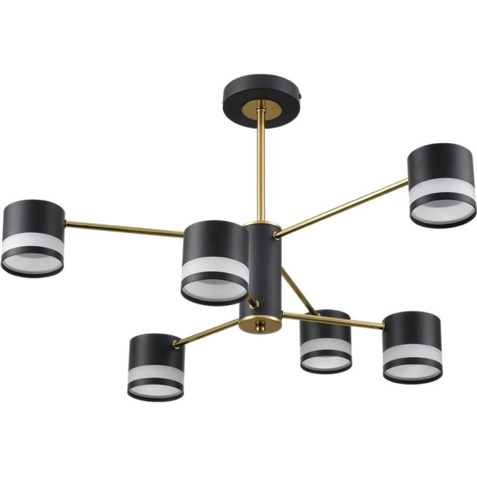 Потолочная люстра LUMION LANIKA 8240/6C COMFI LN25 LED GX53 6*7W 220V черный/латунь, металл/акрил