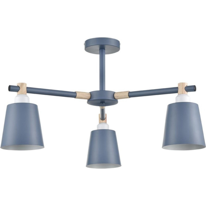Люстра потолочная LUMION ROSALINA 8098/3C MODERNI LN25 271Е27 3*60W 220V синий/бежевый металл, дерево/металл