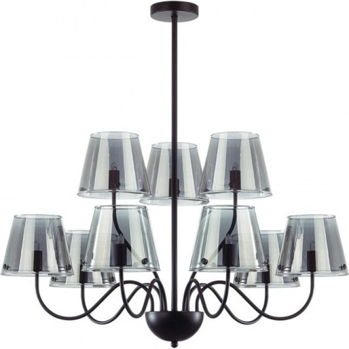 Люстра LUMION SMOKY 6570/9C MODERNI LN24 G9 9*20W 220V черный/дымчатый/металл/стекло