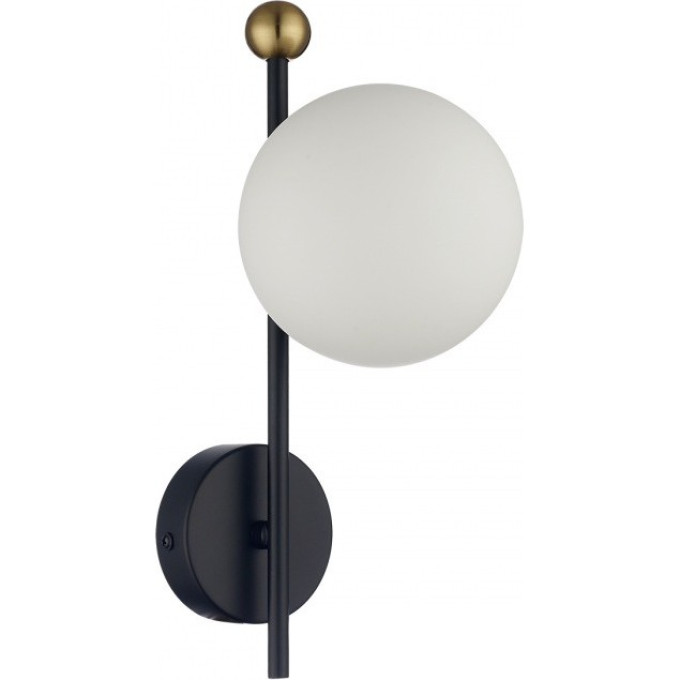 Настенный светильник LUMION MELODY 6581/1W MODERNI LN24 E14 1*40W 220V черный, золотой/белый металл/стекло