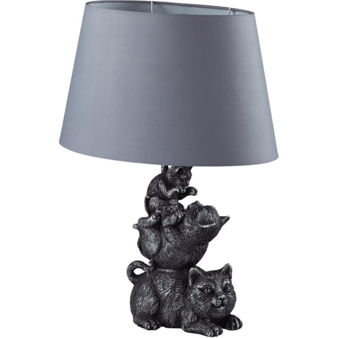 Настольная лампа LUMION CATTY 8128/1T MODERNI LN25 000 E27 1*60W 220V серый, керамика/текстиль
