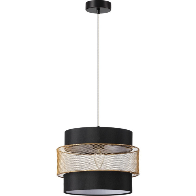 Подвес LUMION ANIMAISA 8003/1A MODERNI LN24 Е27 60W 220V черный/черный, золотой металл/металл, текстиль