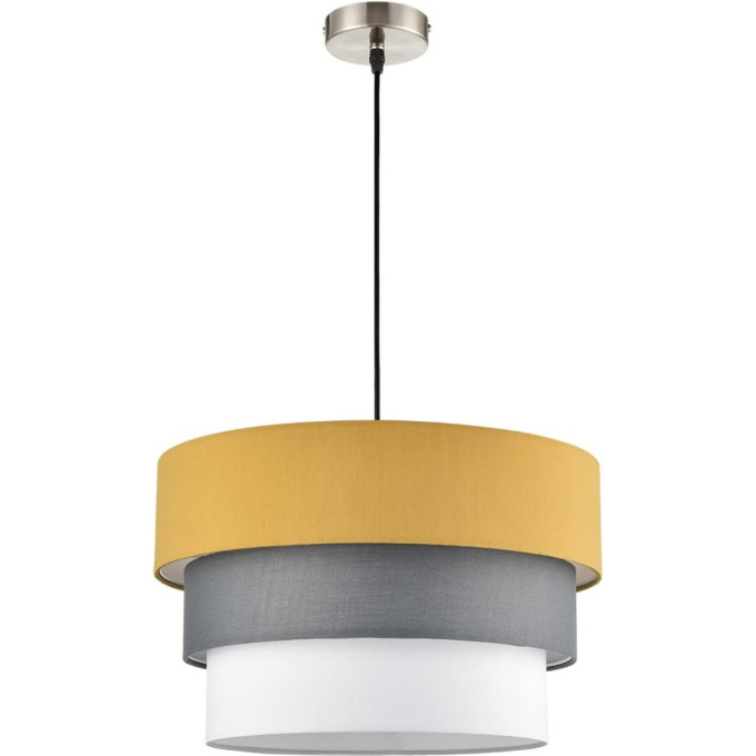 Подвесной светильник LUMION ILAIDA 8038/3 MODERNI LN25 Е27 3*60W 220V никель/желтый/серый/белый, металл/текстиль