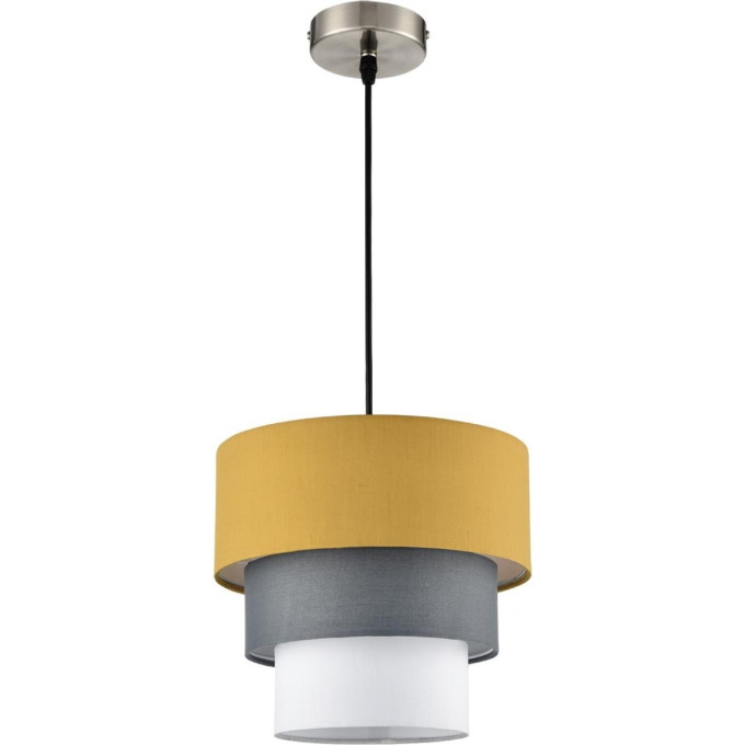 Подвесной светильник LUMION ILAIDA 8038/1 MODERNI LN25 Е27 60W 220V никель/желтый/серый/белый, металл/текстиль
