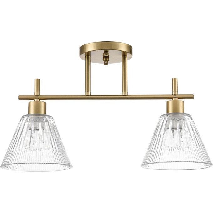Люстра LUMION VIVIAN COMFI LN25 8188/2C E14 2*40W 220V латунь/прозрачный, металл/стекло